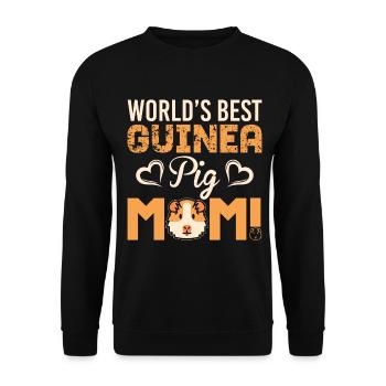 Meerschweinchen Mutter Spruch Zeichnung Tier Tiere - Unisex Pullover - Schwarz - Vorne - Alina (178cm) & Michal (187cm)