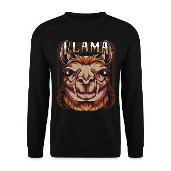 Lama - Unisex Pullover - Schwarz - Vorne - Alina (178cm) & Michal (187cm)