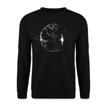 L'avion de liberté de vol de monde d'avion - Sweat-shirt Unisexe - noir - Devant - Alina (178cm) & Michal (187cm)