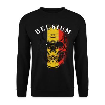 Belgien - Unisex Pullover - Schwarz - Vorne - Alina (178cm) & Michal (187cm)