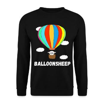 Hot air balloon sheep balloon ride lambs airship - Unisex Sweatshirt - black - Front - Alina (178cm) & Michal (187cm)