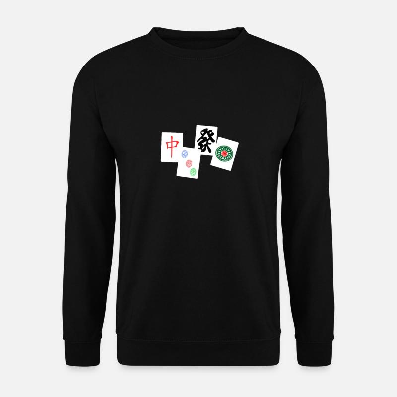 Mahjong Chinesische Spiele Mahjongg Taktisch - Unisex Pullover - Schwarz