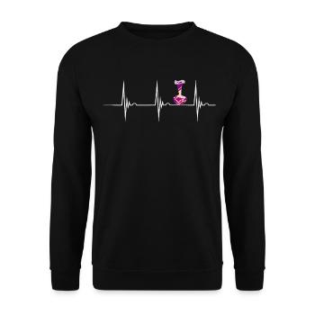 Pottery heartbeat Potter's pulse beat Artistic - Unisex Sweatshirt - black - Front - Alina (178cm) & Michal (187cm)