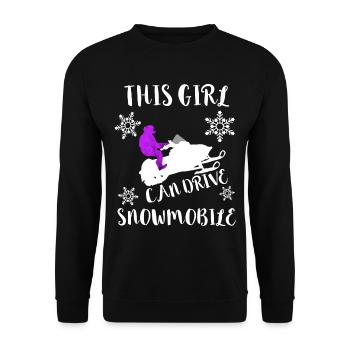 Snow bike Snowmobile snowmobile snowmobile ski slope - Unisex Sweatshirt - black - Front - Alina (178cm) & Michal (187cm)