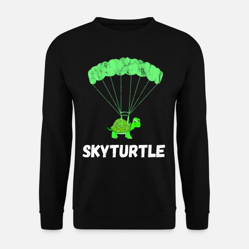 Skydiving turtle parachutist amphibians - Unisex Sweatshirt - black