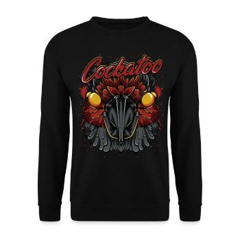 Trendy Palm Cockatoo | Cockatoly Bird Modern Gift - Unisex Sweatshirt - black - Front - Alina (178cm) & Michal (187cm)