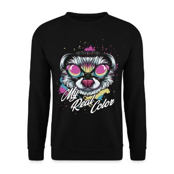 Frettchen - Unisex Pullover - Schwarz - Vorne - Alina (178cm) & Michal (187cm)