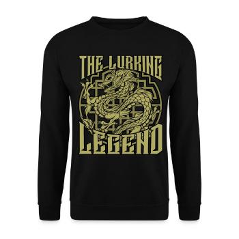 Lurking Legend | Chinese Dragon Long Gift - Unisex Sweatshirt - black - Front - Alina (178cm) & Michal (187cm)