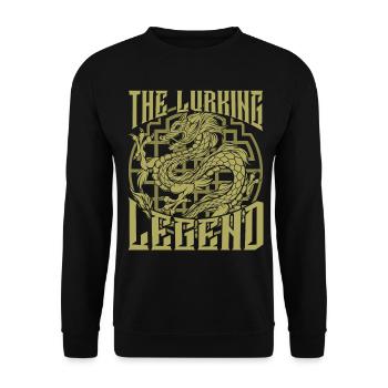 Chinesischer Drache - Unisex Pullover - Schwarz - Vorne - Alina (178cm) & Michal (187cm)