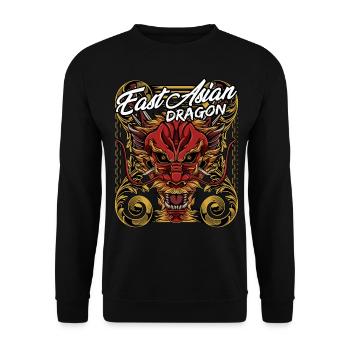 Chinesischer Drache | Long Fabelwesen Geschenk - Unisex Pullover - Schwarz - Vorne - Alina (178cm) & Michal (187cm)