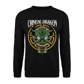 Chinese Dragon | Mythical animal China gift - Unisex Sweatshirt - black - Front - Alina (178cm) & Michal (187cm)