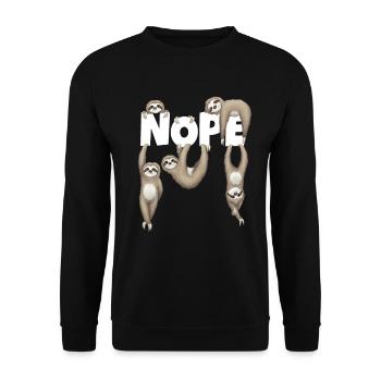 chillende Faultiere Nope Chill Dein Leben Geschenk - Unisex Pullover - Schwarz - Vorne - Alina (178cm) & Michal (187cm)