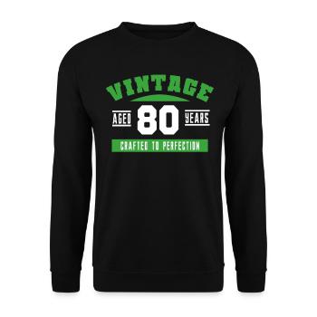 80th birthday 80 years funny - Unisex Sweatshirt - black - Front - Alina (178cm) & Michal (187cm)