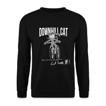 Downhill VTT Cat Chat Vie Countdown Cadeau - Sweat-shirt Unisexe - noir - Devant - Alina (178cm) & Michal (187cm)