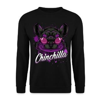 Trendy Chinchilla Cool Mouse Sunglasses Gift - Unisex Sweatshirt - black - Front - Alina (178cm) & Michal (187cm)