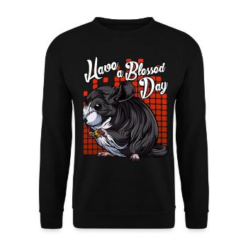 Modern Chinchilla | Forest animal Forest Dweller gift - Unisex Sweatshirt - black - Front - Alina (178cm) & Michal (187cm)