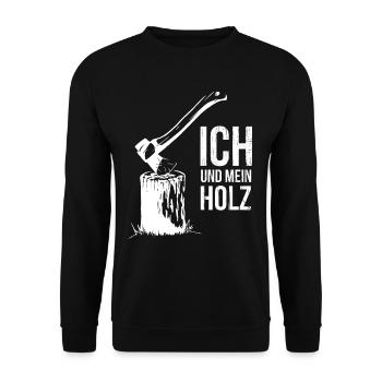 Mon bois et moi | Beil cools cadeau de bois de chauffage - Sweat-shirt Unisexe - noir - Devant - Alina (178cm) & Michal (187cm)