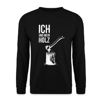 Je et Mon bois - Bûcheron Spaltaxt cadeau - Sweat-shirt Unisexe - noir - Devant - Alina (178cm) & Michal (187cm)