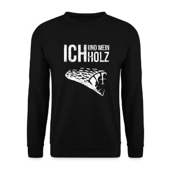 Mon bois et moi | Drôle de cadeau de ver de bois - Sweat-shirt Unisexe - noir - Devant - Alina (178cm) & Michal (187cm)