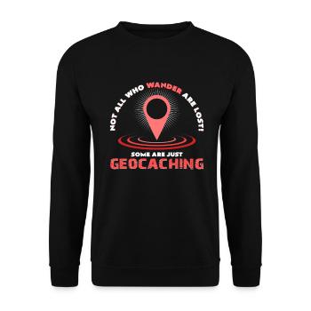 Geocaching - Unisex Pullover - Schwarz - Vorne - Alina (178cm) & Michal (187cm)