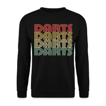 Darts Vintage Design - Unisex Pullover - Schwarz - Vorne - Alina (178cm) & Michal (187cm)