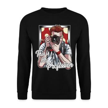 taking photos - Unisex Sweatshirt - black - Front - Alina (178cm) & Michal (187cm)