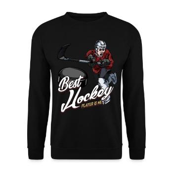 Best Ice Hockey Player | Eishockey Geschenkidee - Unisex Pullover - Schwarz - Vorne - Alina (178cm) & Michal (187cm)