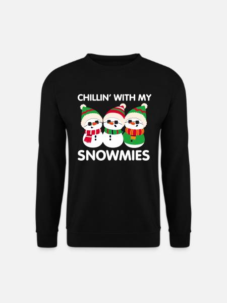 Schneemann Schnee Weihnachten Geschenkidee - Unisex Pullover - Schwarz