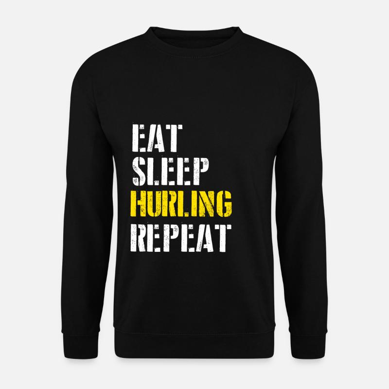 Eat. Sleep. Hurling. Repeat. - Unisex Pullover - Schwarz