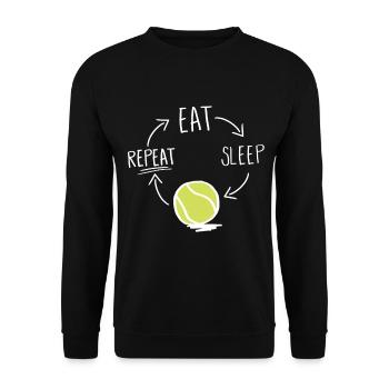 Drôle Tennis Player Idea Mangez Sommeil Répétez - Sweat-shirt Unisexe - noir - Devant - Alina (178cm) & Michal (187cm)