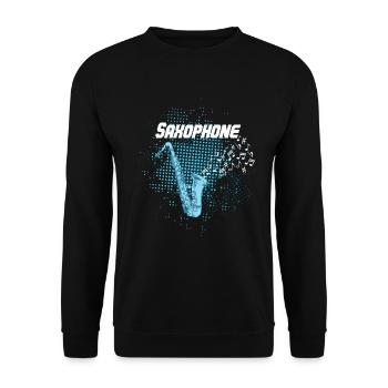 Joueur de saxophone Saxophoniste - Sweat-shirt Unisexe - noir - Devant - Alina (178cm) & Michal (187cm)