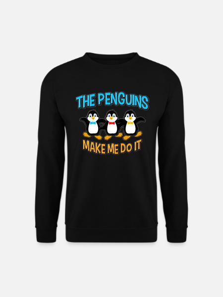 Lustiger Pinguin-Vogel-Seevogel-Geschenk-Comic Kawaii - Unisex Pullover - Schwarz