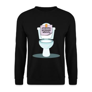 lustige sprüche toilette wc geschenk shirt - Unisex Pullover - Schwarz - Vorne - Alina (178cm) & Michal (187cm)
