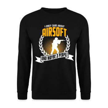 I Only Care About Airsoft - Unisex Pullover - Schwarz - Vorne - Alina (178cm) & Michal (187cm)