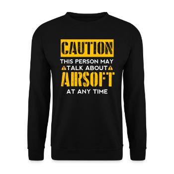 CAUTION - Airsoft Fan - Unisex Sweatshirt - black - Front - Alina (178cm) & Michal (187cm)