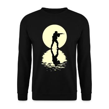 Moon Airsoft Tee - Unisex Pullover - Schwarz - Vorne - Alina (178cm) & Michal (187cm)