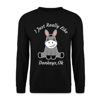 Lustig wirklich wie Esel, der Zitat-Geschenke zeichnet - Unisex Pullover - Schwarz - Vorne - Alina (178cm) & Michal (187cm)