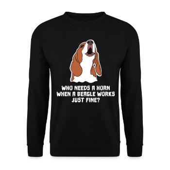 Drôle Beagle Idée Cadeau Beagle Lovers Alarm Horn - Sweat-shirt Unisexe - noir - Devant - Alina (178cm) & Michal (187cm)