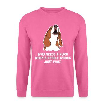 Drôle Beagle Idée Cadeau Beagle Lovers Alarm Horn - Sweat-shirt Unisexe - rose - Devant