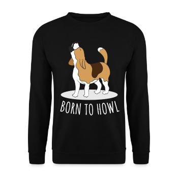 Funny Beagle Gift for Beagle Lovers Born To Howl - Unisex Sweatshirt - black - Front - Alina (178cm) & Michal (187cm)