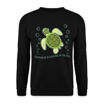 Cute Funny Turtle Sea Turtles Gift Turtle Lover - Unisex Sweatshirt - black - Front - Alina (178cm) & Michal (187cm)