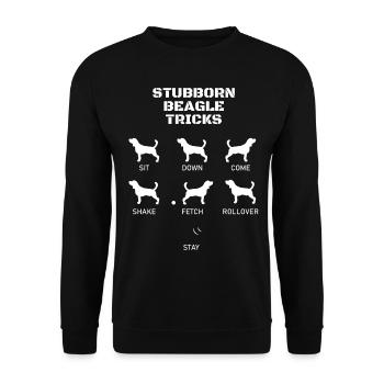 Funny Beagle Gift for Beagle Lovers Stubborn Trick - Unisex Sweatshirt - black - Front - Alina (178cm) & Michal (187cm)