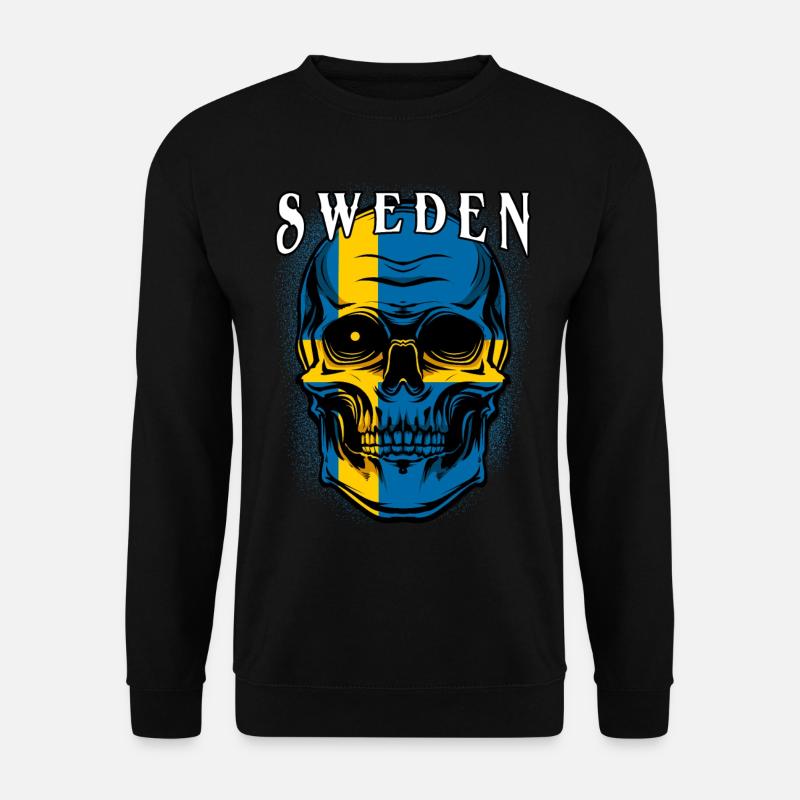 Schwedischer Totenkopf | Schweden Patriot Geschenk - Unisex Pullover - Schwarz