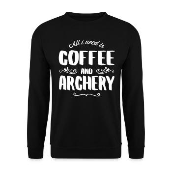Archery & Coffee - Unisex Pullover - Schwarz - Vorne - Alina (178cm) & Michal (187cm)