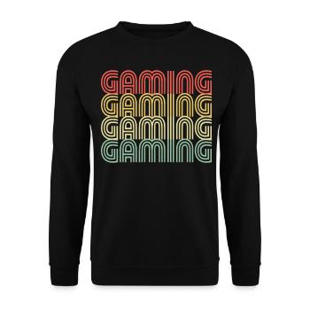 Gaming Retro Design - Unisex Pullover - Schwarz - Vorne - Alina (178cm) & Michal (187cm)