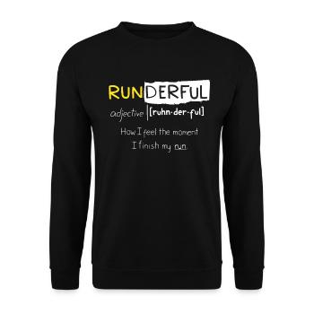Runner Gift Funny Running Quotes Runderful - Unisex Sweatshirt - black - Front - Alina (178cm) & Michal (187cm)