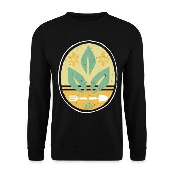 Garten Premium Shirt Gärtner Geschenk Garden - Unisex Pullover - Schwarz - Vorne - Alina (178cm) & Michal (187cm)