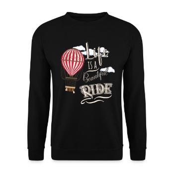 Optimiste pour les montgolfières rétro - Sweat-shirt Unisexe - noir - Devant - Alina (178cm) & Michal (187cm)