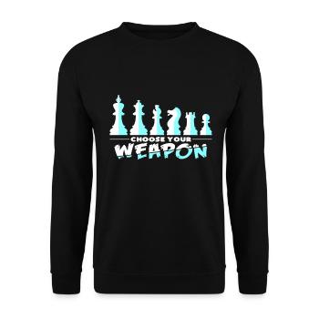 Schach - Unisex Pullover - Schwarz - Vorne - Alina (178cm) & Michal (187cm)