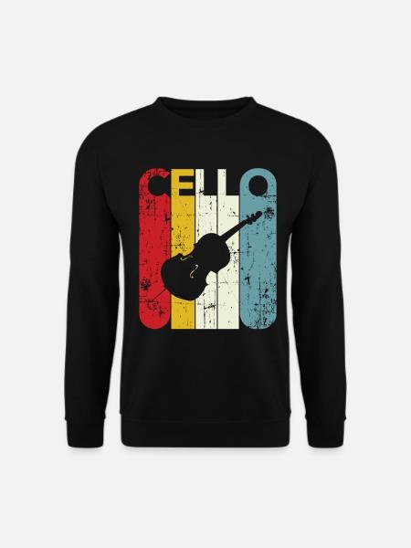 Cellist Geschenkidee Cello Player Retro Cello 70er Jahre 80er Jahre - Unisex Pullover - Schwarz